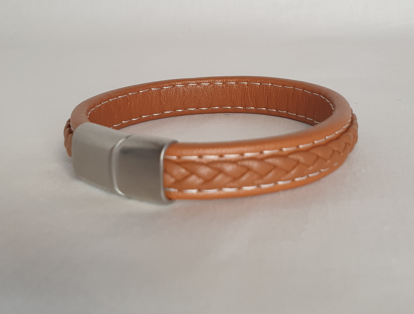 Caramel colored leather bracelet