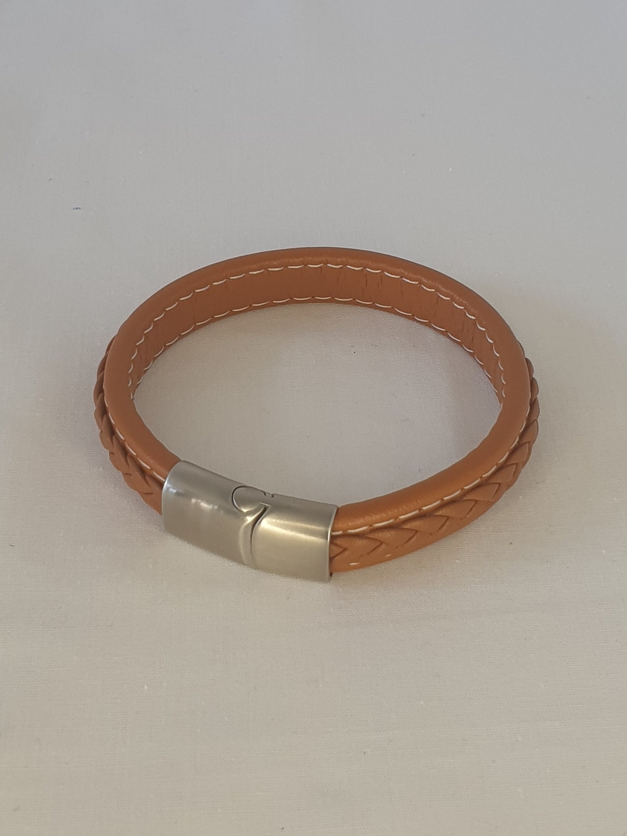 Caramel colored leather bracelet