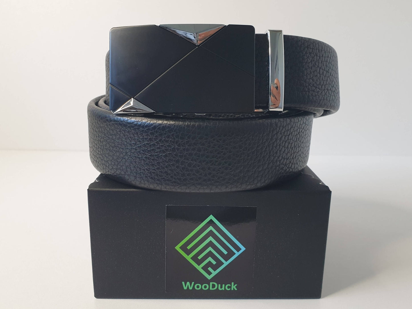 Lederen riem met Automatische gesp - Model 6 - zwart
