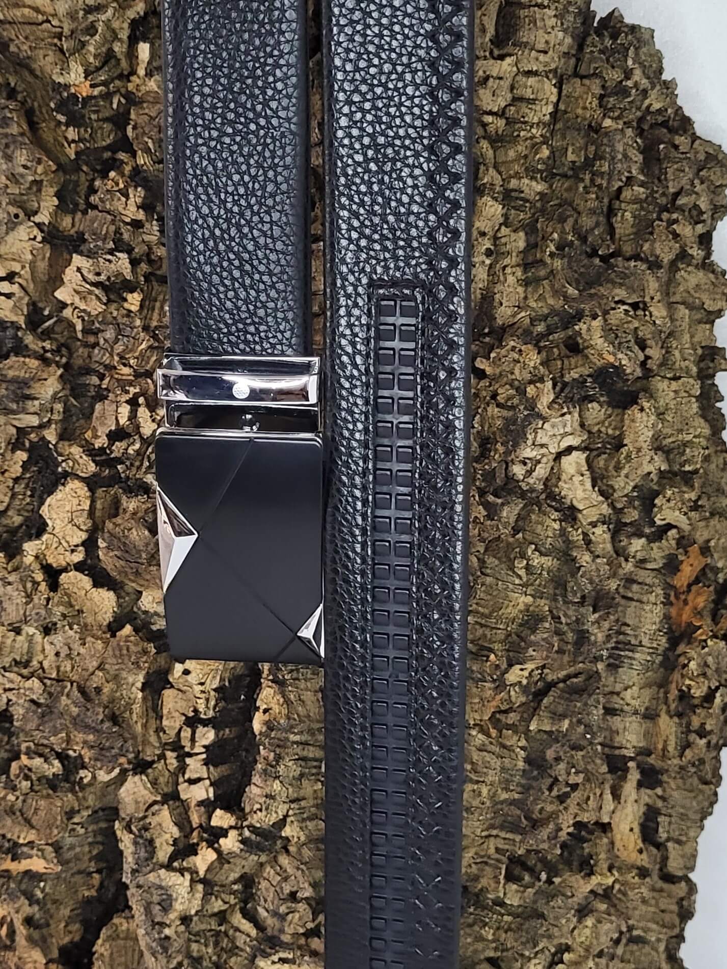 Lederen riem met Automatische gesp - Model 6 - zwart