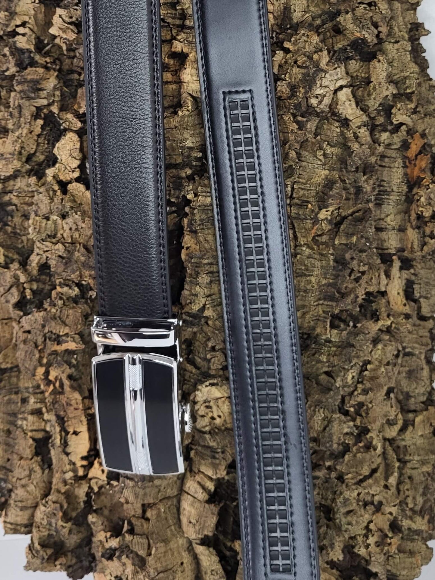 WooDuck lederen riem met Automatische gesp - Model 1 - zwart