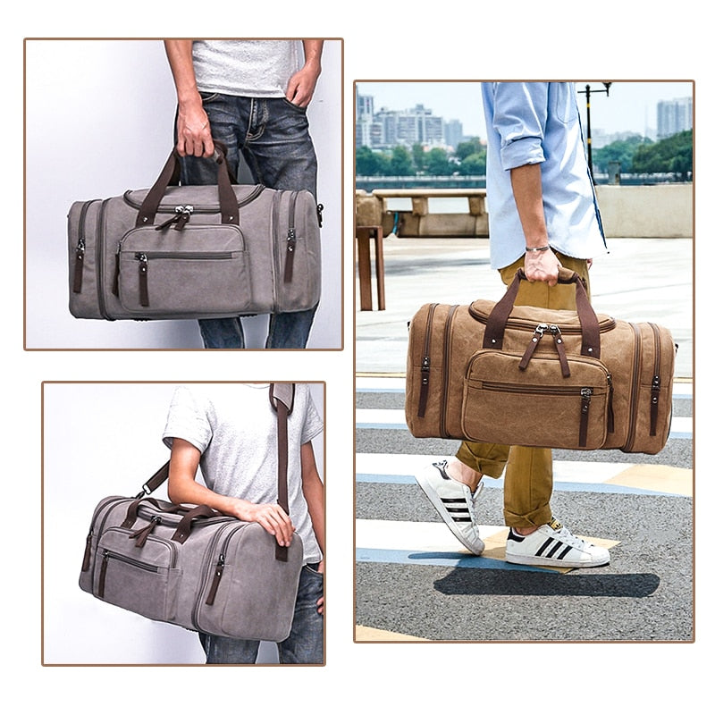 Handige canvas Weekend tas
