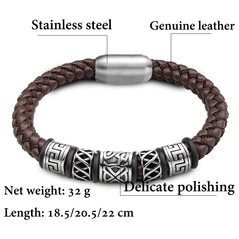 Lederen armband - Punk stijl - met magnetische sluiting