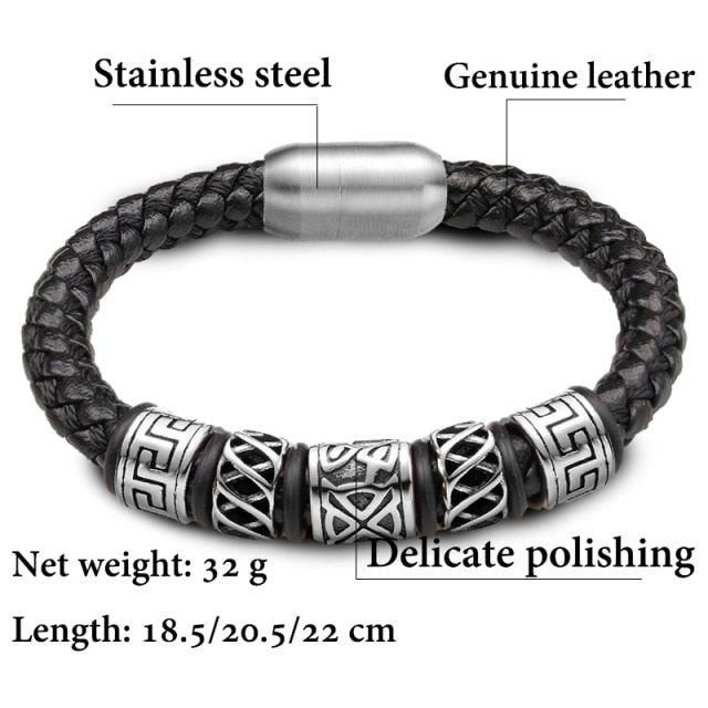 Lederen armband - Punk stijl - met magnetische sluiting