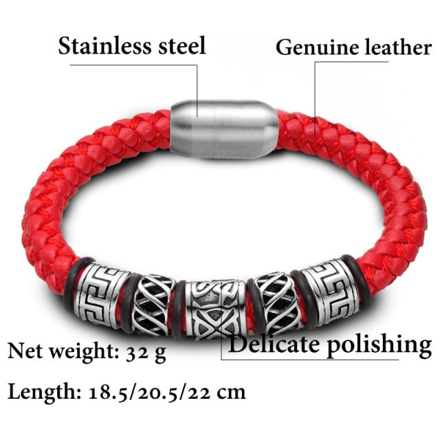Lederen armband - Punk stijl - met magnetische sluiting